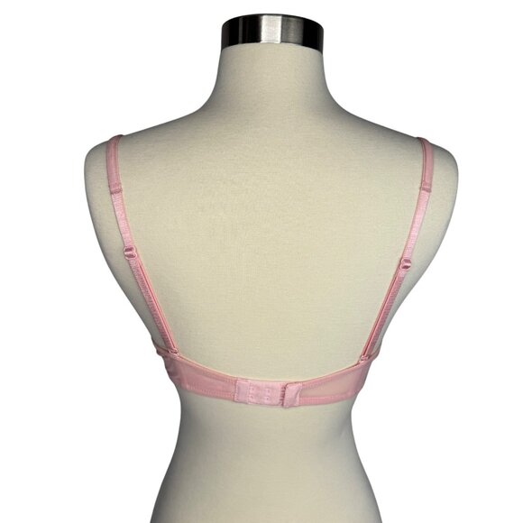 Victorias Secret 34C Push-Up Bra Without Padding Red Lace Embroidery & Jewel Det - Picture 6 of 9